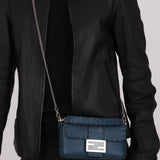 Fendi Blue Cuoio Romano Baguette Bag
