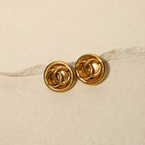 Chanel 1996 Large CC Logo Round Clip-On Earrings