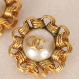 Chanel 1993 Pearl Wave Clip-On Earrings 24K GP - Drop 24