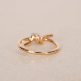 18K Rose Gold Tiffany & Co Gold Diamond Knot Ring, Size US 5.5 - Drop 24