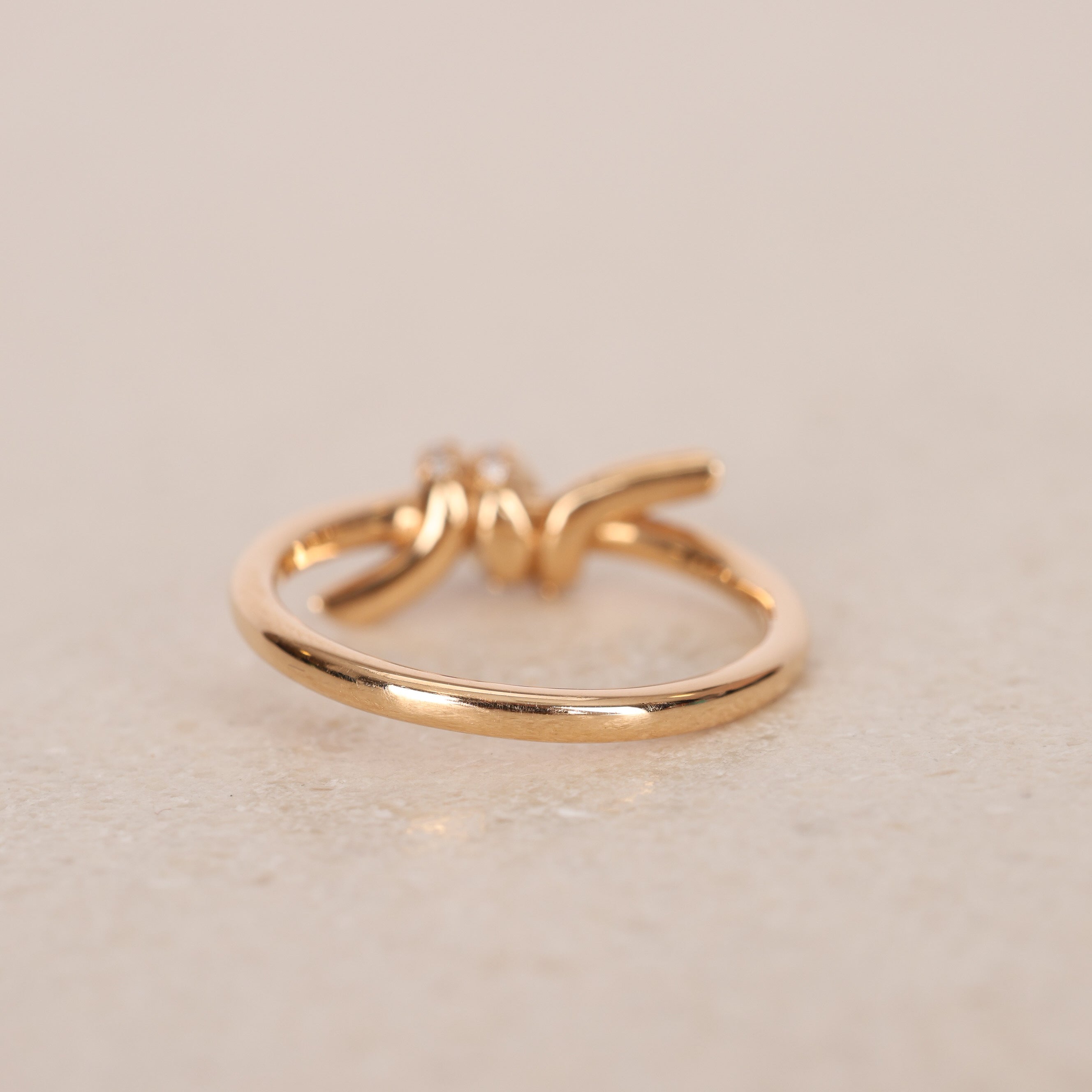 18K Rose Gold Tiffany & Co Diamond Knot Ring, Size US 5.5