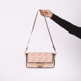 Fendi Zucca Canvas Rose Baguette