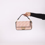 Fendi Zucca Canvas Rose Baguette