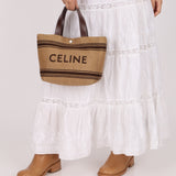 Celine Raffia Cabas Mini Tote