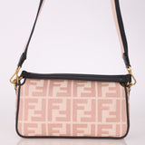 Fendi Zucca Canvas Rose Baguette