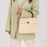 Chanel 2000 Caviar Acrylic Woodgrain Top Handle Kelly