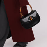 Gucci Boxcalf Bamboo Turnlock Medium Top Handle with Strap
