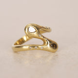 Lisa Des Camps 18K Yellow Gold Cocktail Ring, Size US 6 - Drop 24