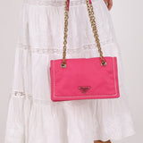 Prada Pink Nylon Chain Flap bag