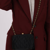Chanel 1994 Satin Kisslock 24K GP Chain Mini Crossbody