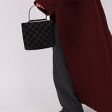 Gucci Suede Metal Top Handle Mini Frame Bag