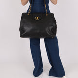 Rare Vintage Chanel Caviar Double-Sided Supermodel Tote