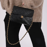 Chanel 1989 Lambskin Turnlock Small Square Flap