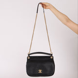 Chanel 2017 Grained Calfskin Top Handle Flap Bag