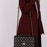 Chanel 2000 Lambskin Jumbo 24KGP Turnlock Single Flap