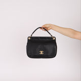 Chanel 2017 Grained Calfskin Top Handle Flap Bag