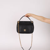 Chanel 2017 Grained Calfskin Top Handle Flap Bag
