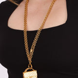 Chanel 1980s Classic Flap Motif Double Link Chain Necklace