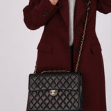 Chanel 2000 Lambskin Jumbo 24KGP Turnlock Single Flap