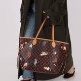 Limited Edition Louis Vuitton x Grace Coddington Catogram Neverfull MM with Pouch