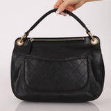 Chanel 2017 Grained Calfskin Top Handle Flap Bag