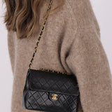 Chanel 1989 Lambskin Turnlock Small Square Flap