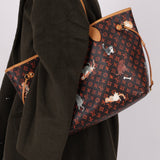 Limited Edition Louis Vuitton x Grace Coddington Catogram Neverfull MM with Pouch