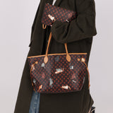 Limited Edition Louis Vuitton x Grace Coddington Catogram Neverfull MM with Pouch