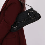 Gucci Monogram Canvas Horsebit Medium Pochette