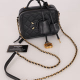 Chanel 2018 Caviar Filigree Small Vanity Case GHW