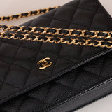 Chanel 2018 Black Caviar Wallet on Chain GHW