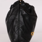 Chanel Mini 22 Bag Black Shiny Calfskin AGHW