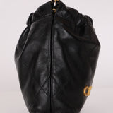 Chanel Mini 22 Bag Black Shiny Calfskin AGHW