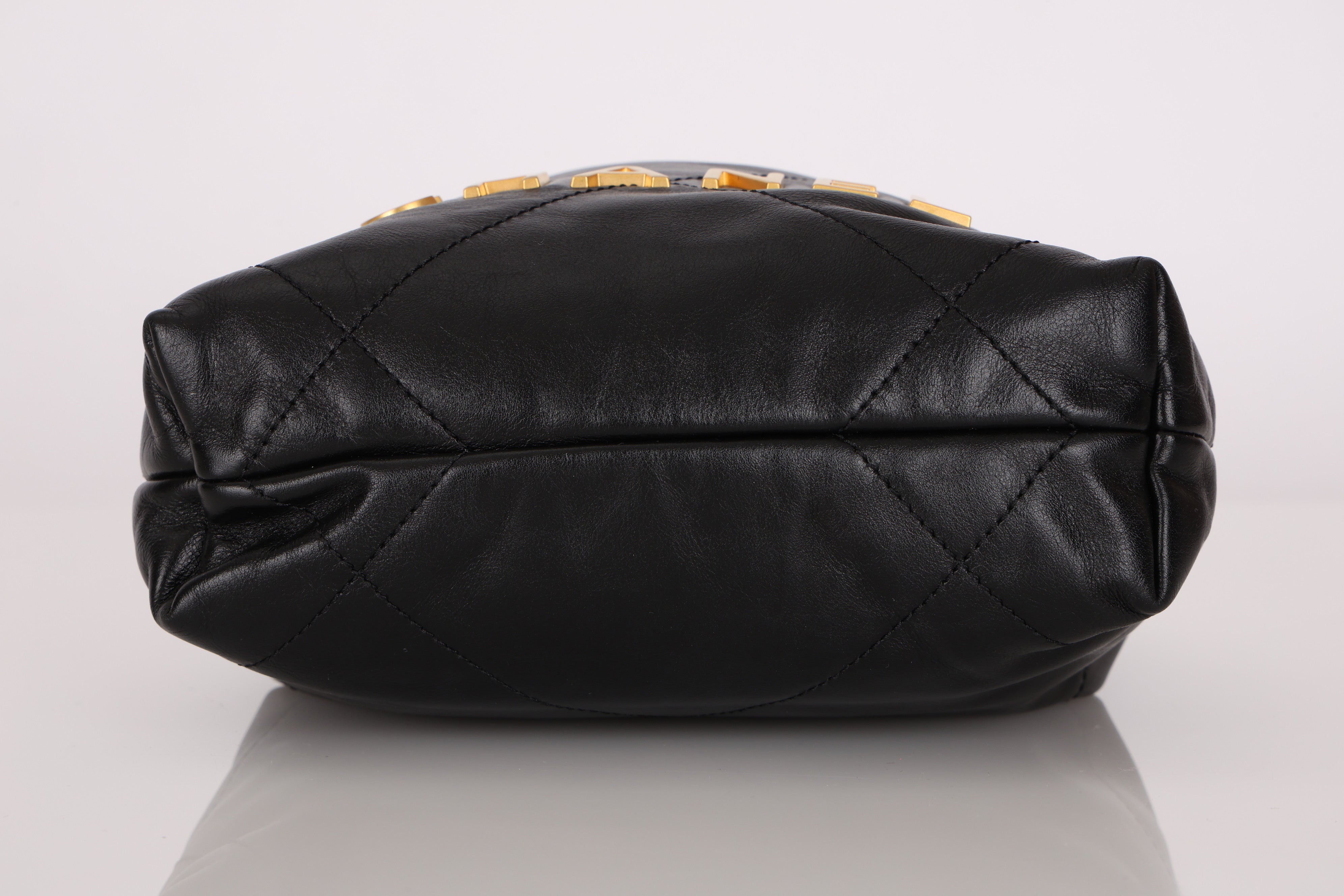 Chanel Mini 22 Bag Black Shiny Calfskin AGHW