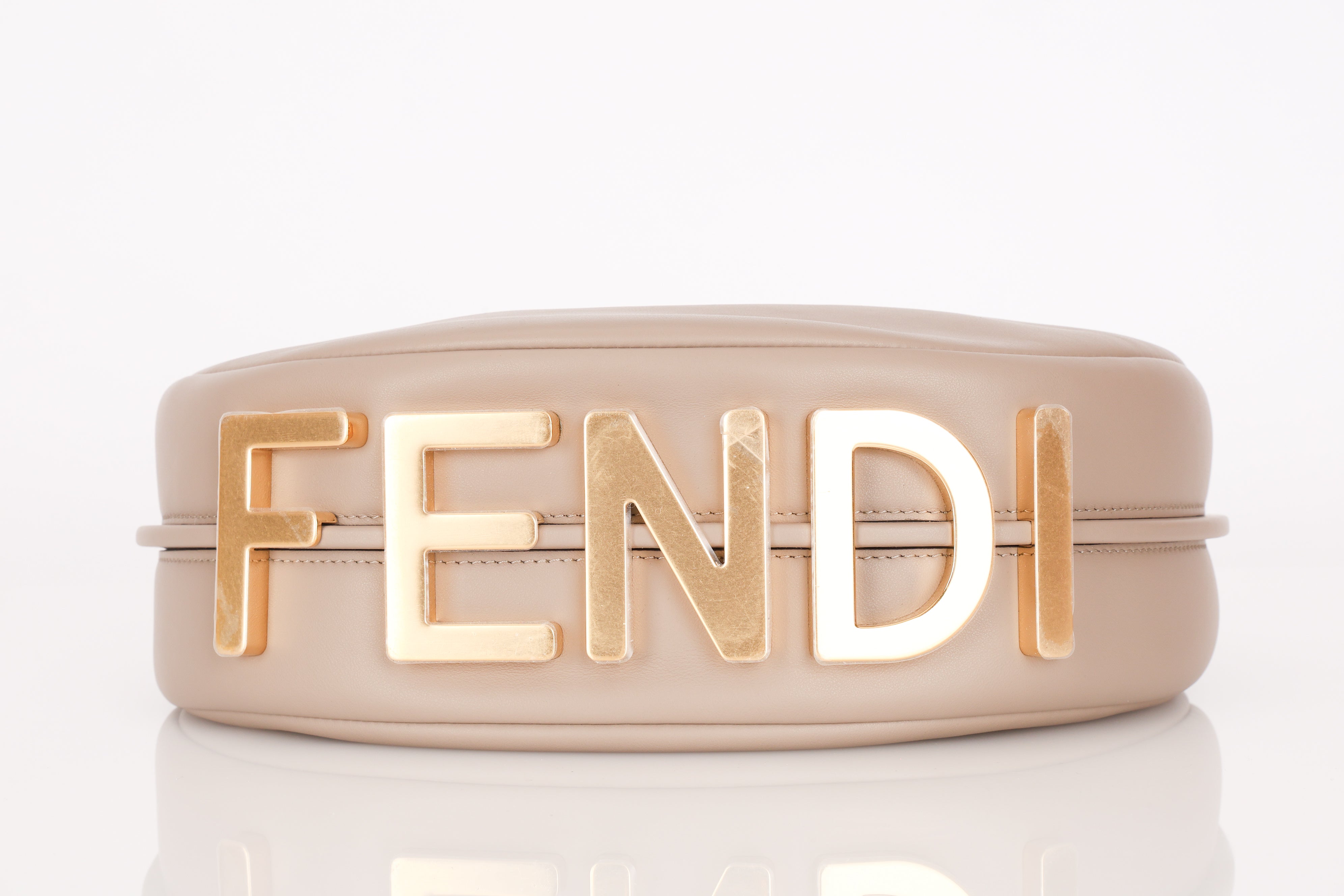 Fendi Small Fendigraphy Hobo Grey Calfskin