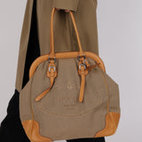 Prada Corda Logo Jacquard Large Frame Tote