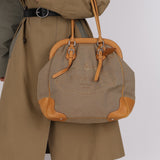 Prada Corda Logo Jacquard Large Frame Tote