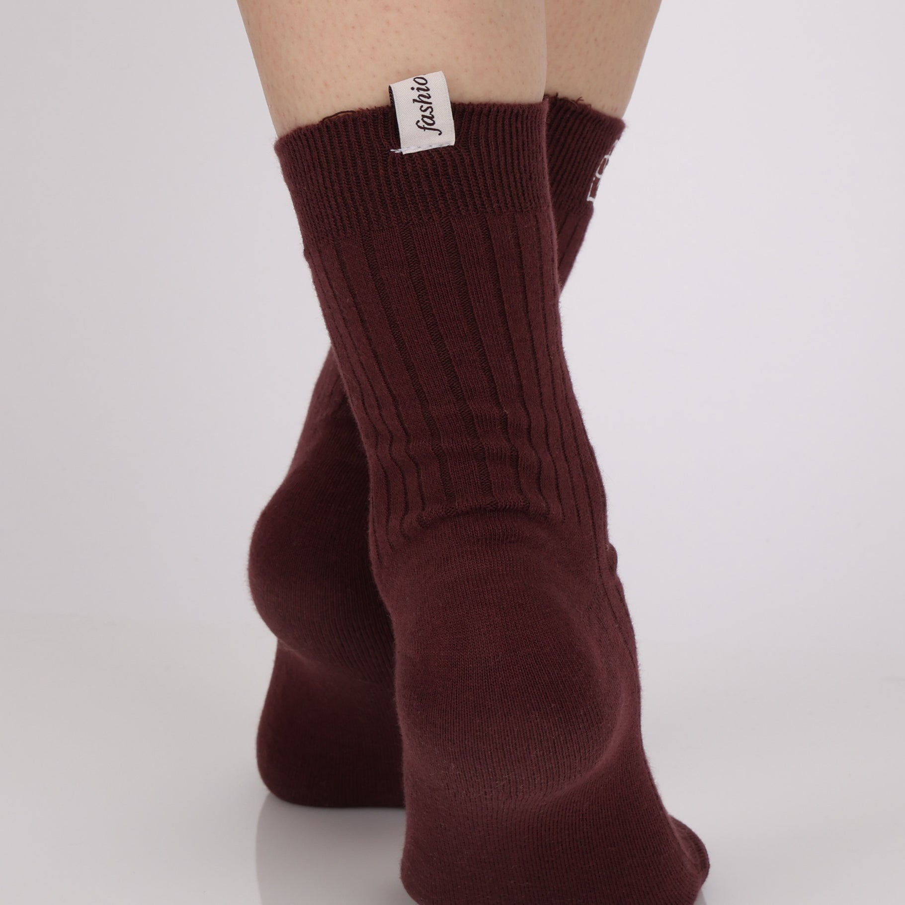 Limited Edition FashioNica Dark Cherry Crew Socks