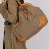 Prada Corda Logo Jacquard Large Frame Tote