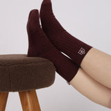 Limited Edition FashioNica Dark Cherry Crew Socks