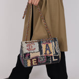 Limited Edition Chanel 2012 Mix Media Patchwork Jumbo Single Flap Bag