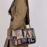 Limited Edition Chanel 2012 Mix Media Patchwork Jumbo Single Flap Bag