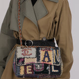 Limited Edition Chanel 2012 Mix Media Patchwork Jumbo Single Flap Bag