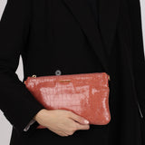 Miu Miu Peach Vernice Croc Embossed Shoulder Bag