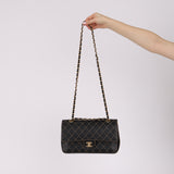 Rare Chanel 17B Black Calfskin Wild Stitch Double Flap
