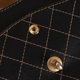 Rare Chanel 17B Black Calfskin Wild Stitch Double Flap