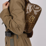 Fendi Zucchino Coated Canvas Baguette Bag