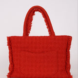 Chanel Medium Giant Logo Shopping Tote Red Tweed 2019 GHW
