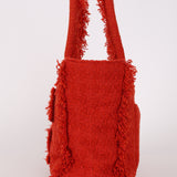 Chanel Medium Giant Logo Shopping Tote Red Tweed 2019 GHW