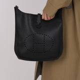 Hermès 2005 Noir Epsom Evelyne GM PHW